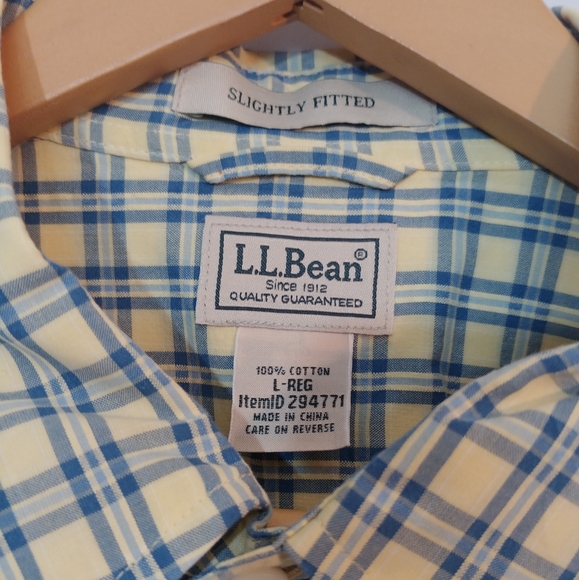 L.L. Bean Mens Large Button Up Plaid - Picture 3 of 4
